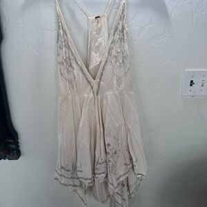 White linen free people dress size small